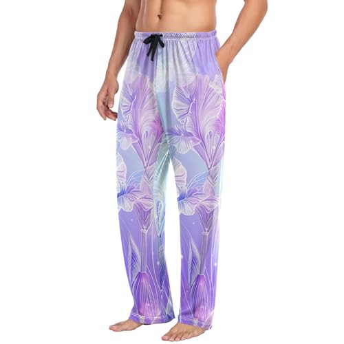 Men's Pajama Pants Dreamy Galaxy Flowers Sleep Pajama Lounge Pant with Pockets, Elastic Waistband4