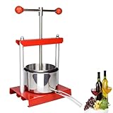 Obst-Weinpresse, Edelstahl, manuelle Saftpresse mit Power-Kugelgriff für hausgemachten Apfelwein, Käse & Kräutertinktur