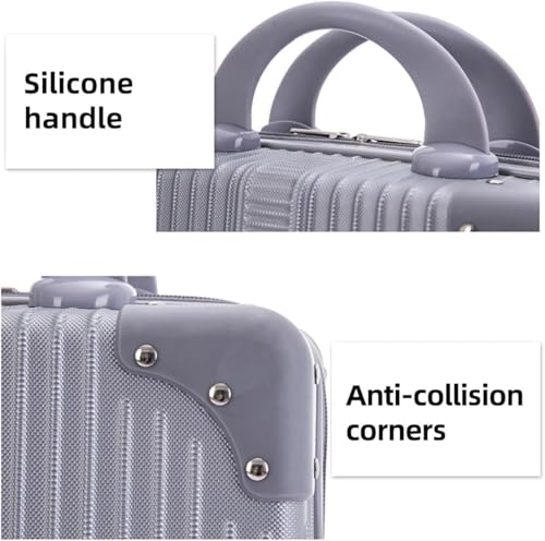 Image of Gvnd Portable Makeup Travel Case Hand Luggage with Elastic Band, Small Hard Shell Cosmetic Case for Women Girls (Grey)
