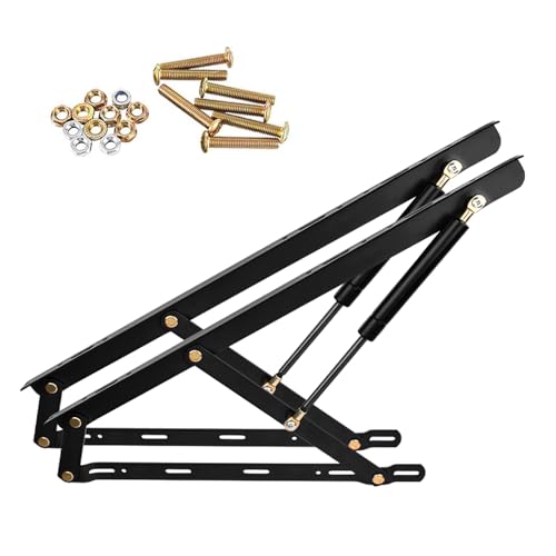 1 Pair Bed Lift Mechanism Heavy Duty Gas Spring Bed Storage Lift Kit, Hydraulic Pneumatic Rod Folding Lift For Bed Gas Spring Bed Storage Lift Kit, Folding Bed Accessories, 62-150cm(Black,800mm)