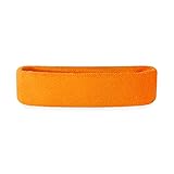 Suddora Toddlers Headbands, Sports Sweatbands for Kids, Non-Slip and Lightweight Fabric Bands for Youth Basketball, Soccer, and Tennis, Moisture-Wicking Bands for Cosplay & Costumes, Neon Orange