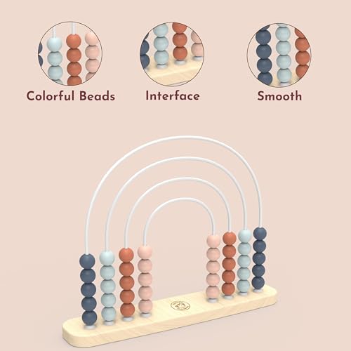 Image of Speedy Monkey Wooden Roller Abacus Toy, Colorful Beads, Develops Hand-Eye Coordination, Color Recognition & Creativity, Smooth Sliding on Stainless Steel Rods, Non-Toxic Paint, Ideal for Kids | colorful sliding beads, roller abacus, wooden bead maze, montessori toys, color recognition, hand-eye coordination, creative