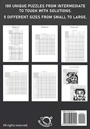 Nonograms Puzzle Books: Picross Hanjie Griddlers Logic Puzzles Book for Adults 100 Puzzles Intermedi
