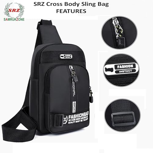 Image of SRZ Crossbody Sling Bag | Water Resistant | Glossy Vibrant Colours | Chest Bag Waist Bag | 4 Pockets | Adjustable Shoulder Strap