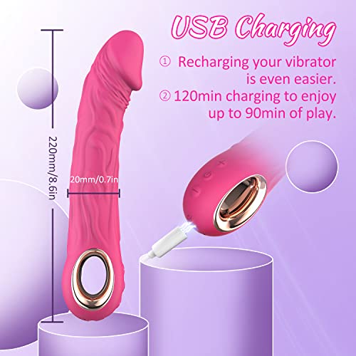 Realistic Dildo Vibrator For Women, Sex Toys For Women Clitoris G Spot Anal Stimulator With 10 Powerful Vibration Mode, Waterproof Powerful Vibrator For Women And Couples #TOP6