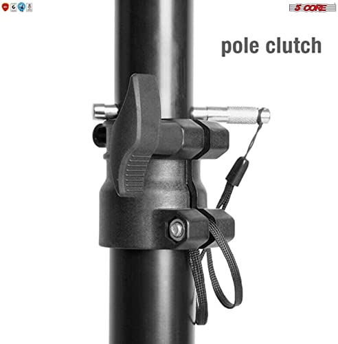 5 Core Speaker Stand Tripod Floor Heavy Duty Adjustable Up to 72 Inch DJ Studio Monitor Stands Pole Mount - SS HD 1PK BLK Bag