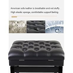 TEmkin Banc de Piano réglable en Hauteur, Tabouret de Piano Solo avec de Beaux Pieds Droits, 56 x 36 x 50-60 cm - Les Beatles, Paul McCartney, John Lennon, RIngo Starr, George Harrison TEmkin Banc de Piano réglable en Hauteur, Tabouret de Piano Solo avec de Beaux Pieds Droits, 56 x 36 x 50-60 cm – Image 3