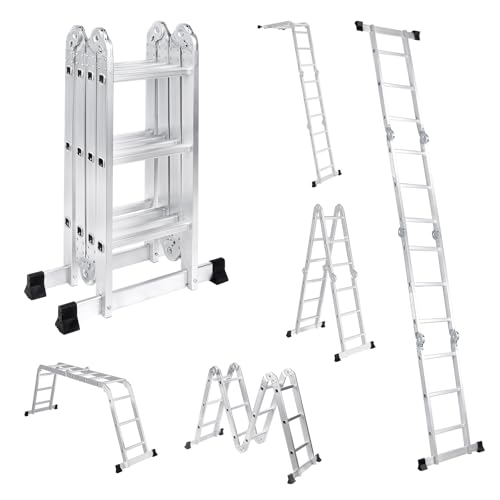 12.5FT 7-in-1 Aluminum Folding Ladder