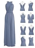 TIRAS Dusty Blue Infinity Dresses Long Bridesmaid Dresses Convertible Party Dresses for Bridesmaids 2025 Summer Transformer Evening Maxi Dresses for Women