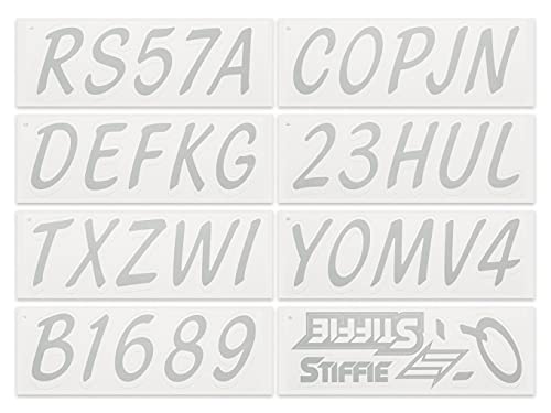 Image of Whipline Solid Silver /White 3 inch Alpha-Numeric Registration Identification Numbers Stickers Decals for Boats & Personal Watercraft