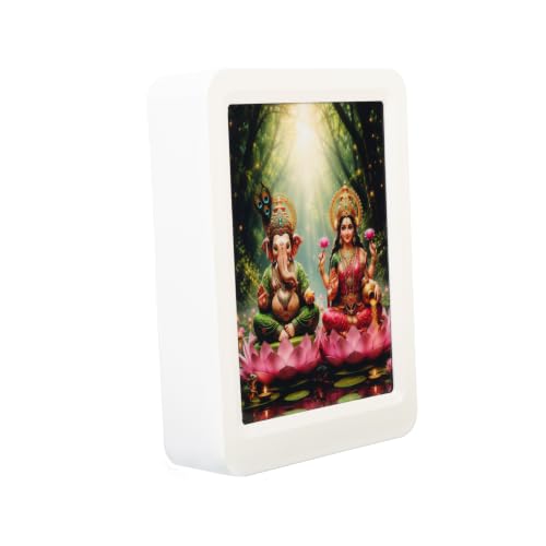 Image of Lexton 5 Inch Plug-in LED Night Light | Goddess Laxmi & Lord Ganesh Blessings | Decorative Light for Mandir, Pooja Room, Bedroom & Home Decor | Warm White