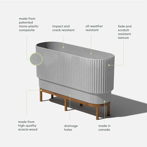 Image of Veradek Demi Series Raised Long Planter - Wide Planter with Stand