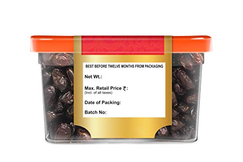 Image of Manna Black Dates 580G - Premium Imported Black Dates. 100% Natural. Rich In Iron, Fibre & Vitamins | Khajoor | Khajur, Fresh