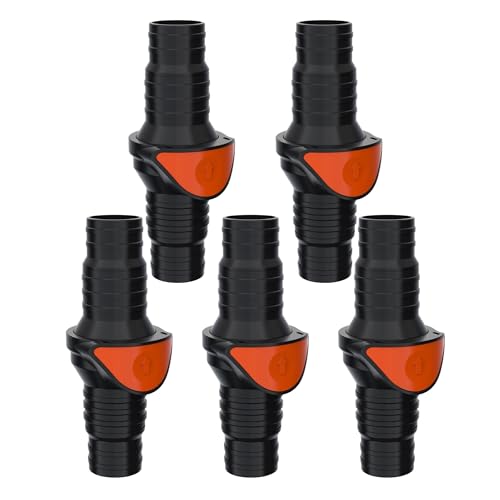 SEAFLO Inline Straight 1-1/4"-1½" Quick Disconnect Non-Return Check Valve-Inlet/Outlet fits Both 1-1/4"&1½"- Anti-Backflow Design, (5-Pack)