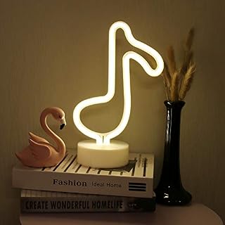 GUOCHENG Lightning Shaped LED Neon Lamps Warm White Shine Neon Night Light Battery&USB Power Indoor Lighting Home Bedroom Nursery Bedside and Christmas Party Decor