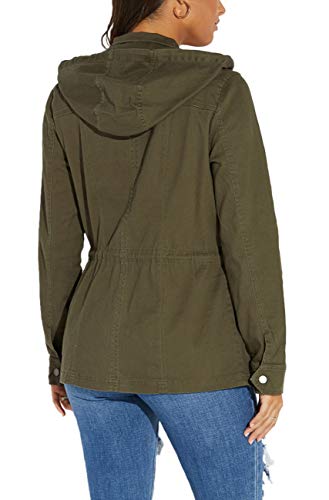 SheKiss Womens Zipper Up Safari Military Anorak Jackets Camouflage Lightweight Outwear Coat with Pockets, Army Green, XX-Large