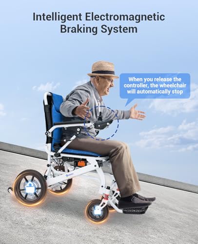 Image of Aotedor Electric Wheelchairs for Adults,22 Miles Long Travel Range with 2 Lithium Batteries All Terrain Power Wheelchair,Ultra Lightweight 39Lbs Folding Compact Motorized Wheelchair,Airline Approved