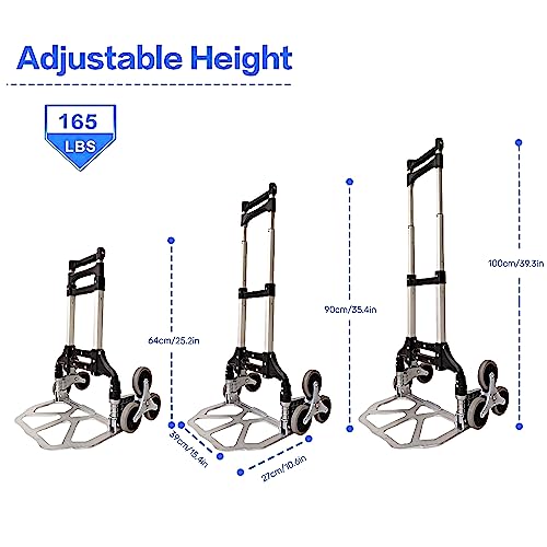 Hbfbdrct LH02-70SN Folding Hand Truck, 165Lbs Load Stair Climbing Cart thumb #1