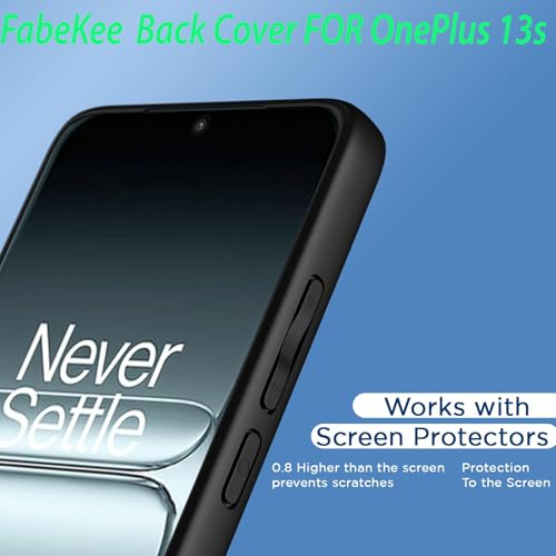 Image of FabeKeeShockproof Sleek Hybrid Armor Back Cover Case for OnePlus 13s (Clear PC with Black TPU Bumper)