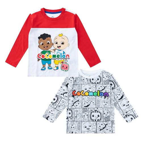 CoComelon Boys 2 Pack Long Sleeve Shirt for Toddlers