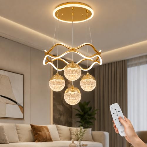 Gesto Chandelier Lights for Ceiling | Modern LED Crystal Hanging ...