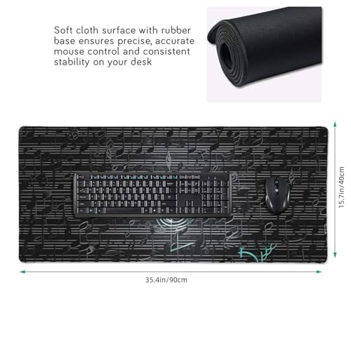 Tapis de souris de jeu XXL glisse fluide avec bords cousus