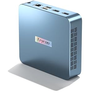 Trycoo WI-6 Mini PC 8 GB RAM 256 GB M.2 SSD, 12. Generation N95 (bis zu 3,4 GHz) Mini Computer, 4K Mini Desktop PC, Gigabit-Ethernet/WiFi/BT/2* HDMI/USB-C, für Alltag Verwenden