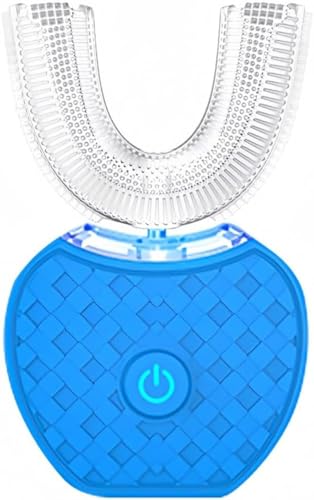 Dmend電動音波は歯を保護します、口腔洗浄ブラシ、ツール、U字型超音波、大人の歯のホワイトニングブラシ、大人の口腔クリーナー、自動、360度磁気回転、磁気充電 (ブルー)