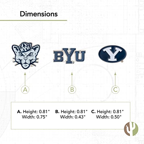 Image of Desert Cactus Brigham Young University Lapel Pin BYU Cougars Made of Metal for Formal Wear, Bag and Hat Jewelry, and Tie Tack (Pin Set)
