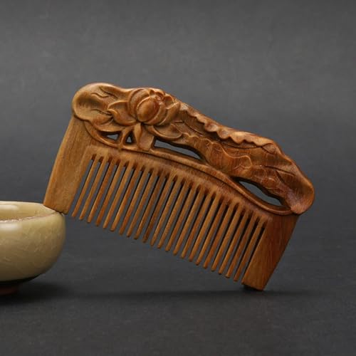 AXHNG Kamm Holz Statue Hand Holz Schnitzerei Dekoration Buchsbaum Vintage Dekorative Ornamente Für Wohnzimmer Schlafzimmer Büro Zuhause Feng Shui Skulptur(9cm, 3)