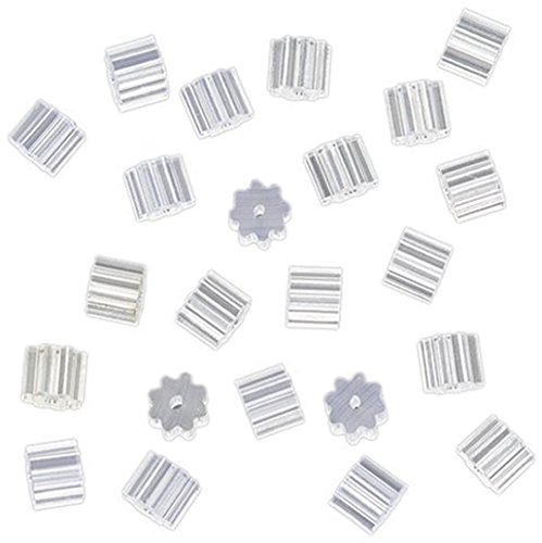200 FERMOIRS EMBOUTS PLASTIQUE CAOUTCHOUC TUBE STRIE POUR BOUCLES D'OREILLES 3 mm - CREATION PERLES
