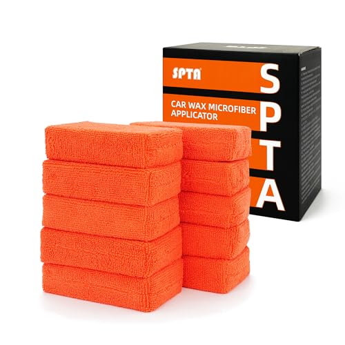 Microfiber Applicator Pad SPTA Premium Microfiber Sponge and Cleaning Pads Ultra-Soft Safe for Sealants Tire Dressings Interior and Exterior Detailing Car Truck SUV RV Motorcyle Care 10 Pack
