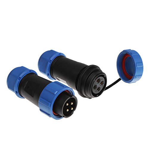 Ideapro Pair Waterproof Aviation Cable Connector + Socket SP21-4 4 Pin IP68