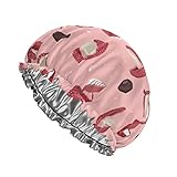 Gorro de ducha Litchis Gorro de baño reutilizable para mujer Protección del cabello Gorro de pelo suave con forro de PEVA y banda elástica Gorros de baño de pelo de moda Gorro de ducha de baño imper