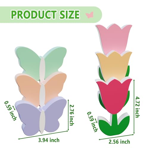 Springdecorations6pcswoodentulipsflowersbutterfliestablesignstieredtraydecorforfarmhousehomekitchenmantlefireplace  Urban Country Home Decor Spring decorations 6 pcs wooden tulips flowers butterflies table signs tiered tray decor for farmhouse home kitchen mantle fireplace  urban country home decor