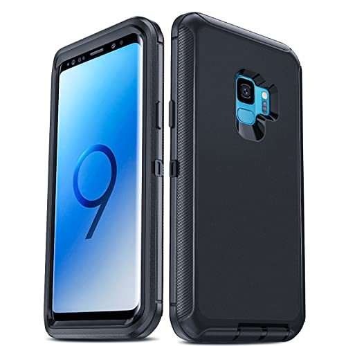 LeYi for Samsung Galaxy-S9 Case: Samsung S9 Cover [NOT FIT S9 Plus], 3 in 1 Full Body Shockproof Rubber Dustproof Defender Protection Protection Case for Samsung Galaxy S 9, Black