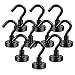 Gancio Magnetico, 10PCS Potente Neodimio Magnete Gancio, 16mm Ganci Magnetici Ultra Forte, Magnete con Gancio per Cucina Camera da letto Bagno Armadietti Calamita da frigo (Nero)