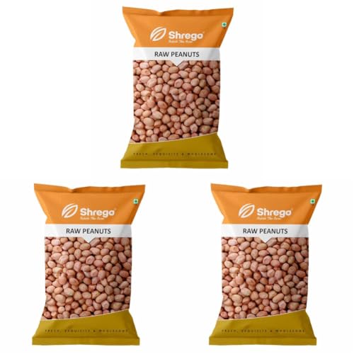 Image of SHREGO Pink Raw Peanut, Vacuum Packed (1 kg) Premium Moongfali (Pack of 3)