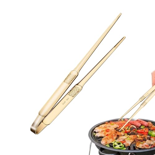 Pinzas para parrilla de acero inoxidable, herramienta de abrazadera de cocina, herramienta de abrazadera de cocina, agarre antideslizante, pinzas ergonómicas para carne, freír, pescado, barbacoa
