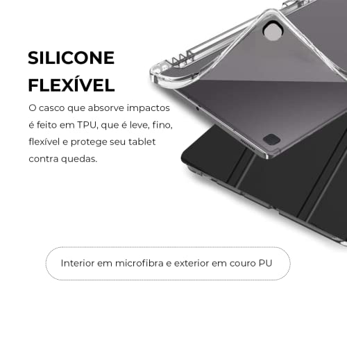 Capa para tablet Samsung Galaxy Tab S6 Lite 10.4” 2020 WB - Auto hibernação, silicone flexível, supo