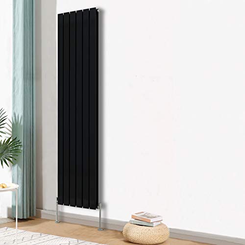 Blümme Vertical Double Flat Panel Designer Radiator Bathroom Heater Central Heating Radiators 1800 x 408mm Black