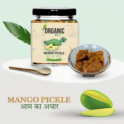 Image of Organic Anand Homemade Mango Pickles 250gram | Khatta Aam ka Achar | Flavourful, Delicious, Traditional Taste (Pack of 1)