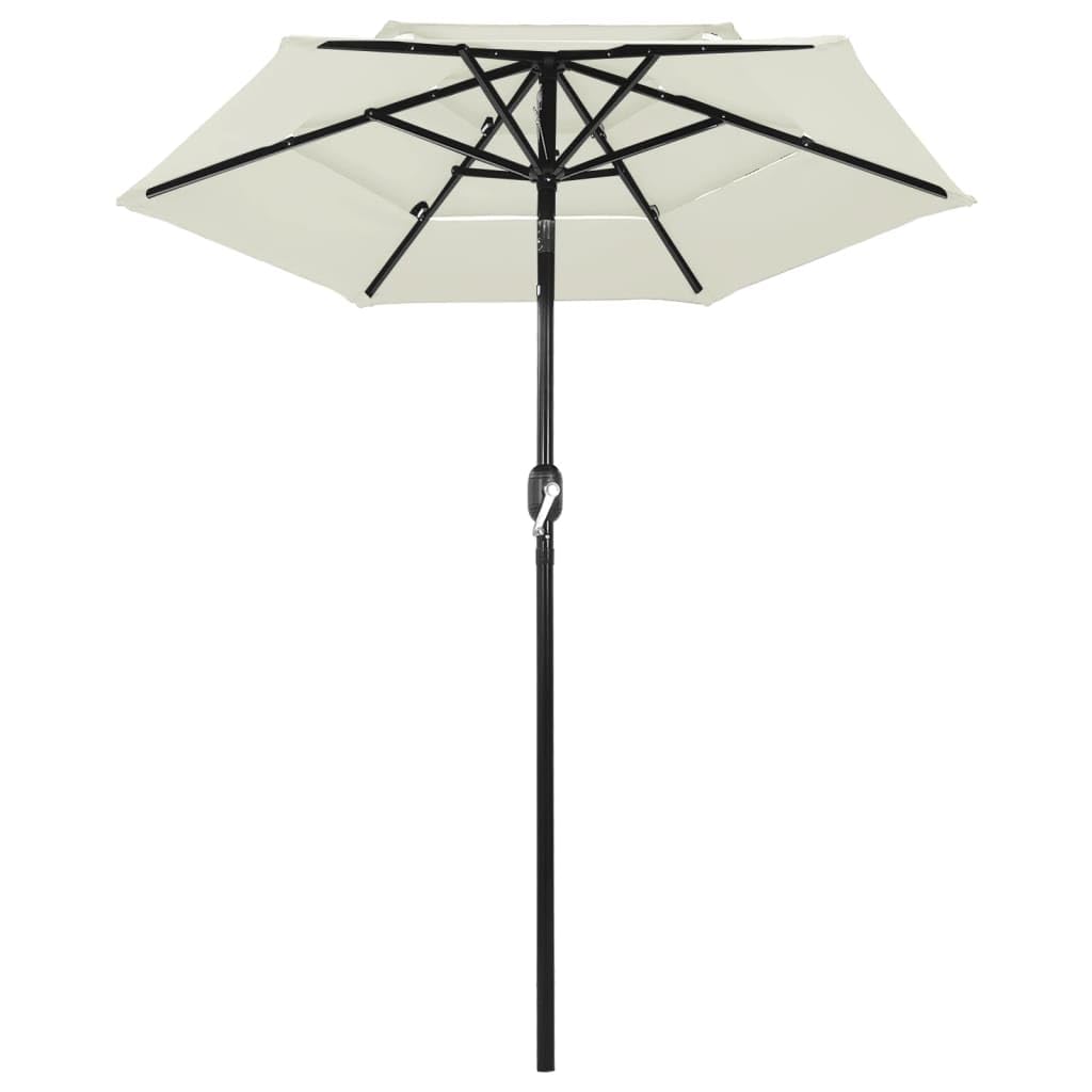 Parasol ogrodowy parasol przeciwsłoneczny do roślin, z aluminiowym masztem, 3-warstwowy, kolor piaskowy, 2 m