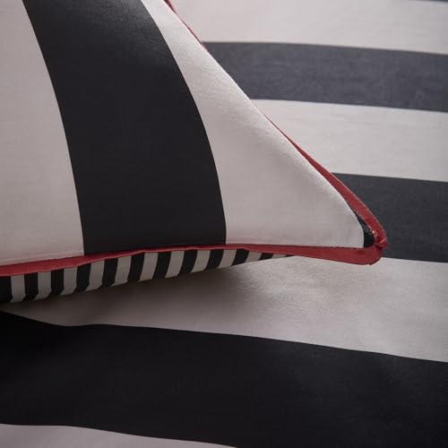 Laurence Llewelyn-Bowen - Festivo Circus Stripe Duvet Cover - King Bedding Size (230 x 220cm) - Soft 100% Cotton Sateen - 2 Pillowcases - Black & White Stripe Bedding - Luxury Bedding Set - Image 3