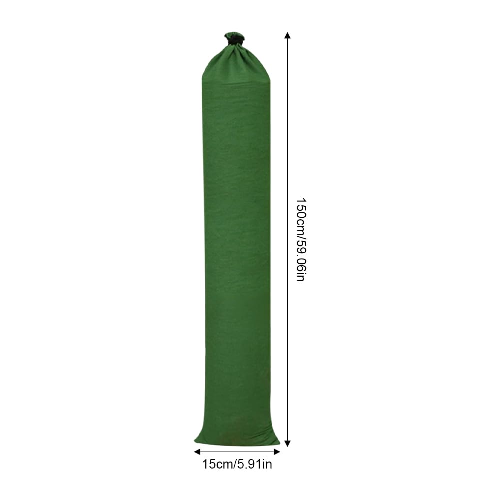 6 Pcs Long Canvas Sandbags,Thickened Water barriers for Flooding with Binding Elastic Band for Flooding Rain Water Control for Doors&Windows,Green - Image 2