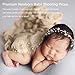 SPOKKI 2 PCS Baby Props Photography Wrap Kit, Newborn Photography Props, Handmade Pearl Wrap Blanket for Baby Photo Props with Pearl Headband, 35.5 X 67 inch Newborn Outfits for Photography (Beige)