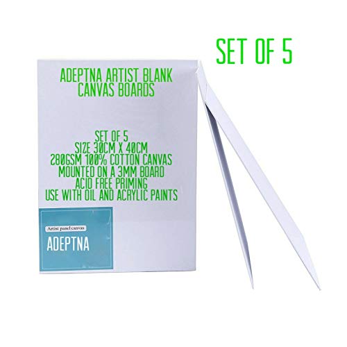 ADEPTNA Leinwand, gespannt, quadratisch, 20 x 20 cm, 4 Stück, für eigene Kunstwerke oder als Geschenk