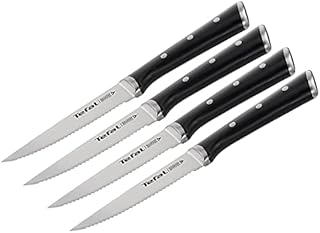 Tefal Tefal Ice Foce noże do steków ze stali nierdzewnej, zestaw 4 szt.  11 cm, srebrny/czarny, 29,7 x 15,8 x 2 cm