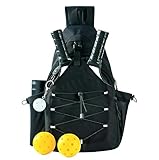 Pickleball Bag with Integrated Hook,18' x 10' Waterproof Sling Bags for Women for Men, Backpack & Crossbody Includes Storage Bag and Keychain (Black)
