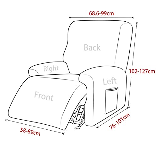 Mrxfn Stretch Recliner Chair Covers，Waterproof Recliner Chair Cover With Pocket，Non Slip Recliner Slipcover Furniture Protector For Kids Pets,1 Seats 4 Pieces, Yellow #TOP1